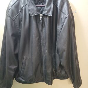 Croft & Barrow Men's Black Leather Performance Jacket